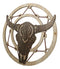 Rustic MDF Wood Buffalo Cow Skull Dreamcatcher Web Circle Wall Decor Plaque