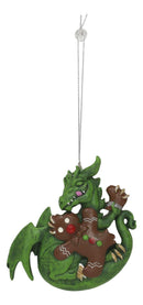 Ruth Thompson Green Dragon With Gingerbread Man Christmas Tree Hanging Ornament