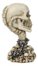 Shackled Skeleton Hand Holding Skull with LED Eyes With Morphing Skulls Figurine