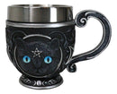 Wicca Witchcraft Pentagram Black Feline Cat With Triple Moon Tea Cup Mug