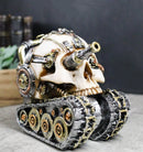 Military War Steampunk Android Gearwork Robotic Cyborg Skull Tank Figurine