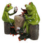 Cheaters' Royal Flush Trio Frogs Playing Poker Card At Gambling Table Figurine