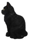 Witch's Pet Realistic Mystical Black Kitty Cat Kitten Sitting Figurine 8"H