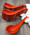 Contemporary Red Black Melamine Asian Soup Spoons With Ladle Hook Pack Of 12 Set