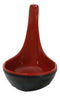 Contemporary Glossy Finish Red Black Melamine Asian Soup Spoons Pack Of 6 Set