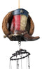 Western Country Rustic Texas Cowboy Boot With Lasso Ropes Hanging Wind Chime