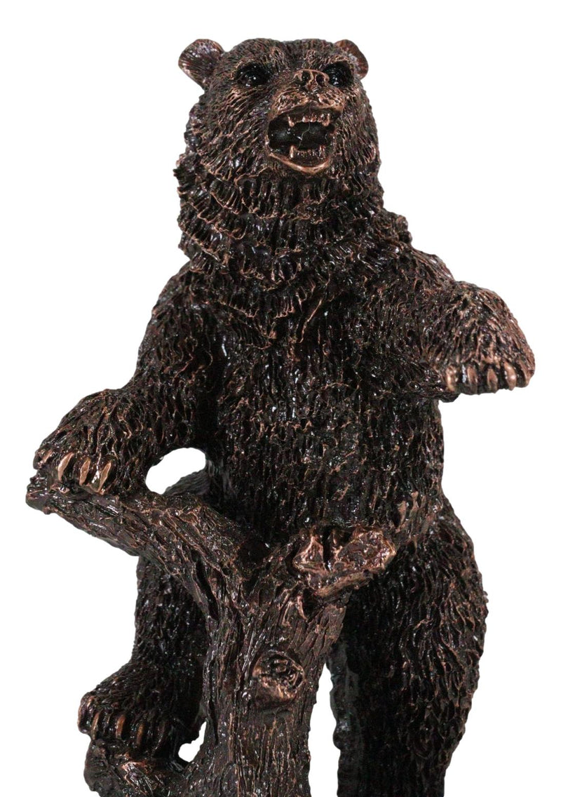 Wall Street Standing Grizzly Bear Statue Bronze Electroplated Resin Figurine