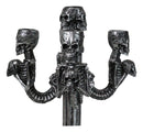 Graveyard Skulls & Skeleton Spine Bones Candelabra Penta 5-Candlestick Holder