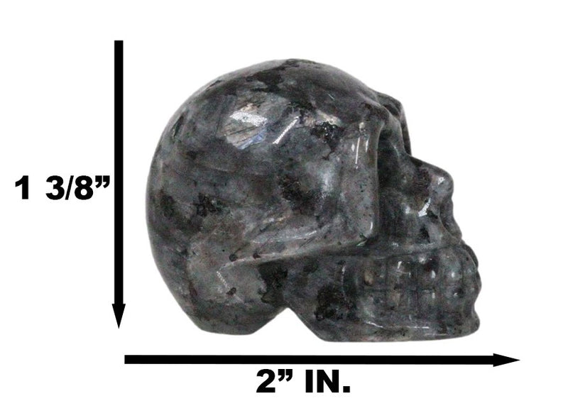 Metaphysical Healing Crystal Black Labradorite Gemstone Mini Skull Figurine