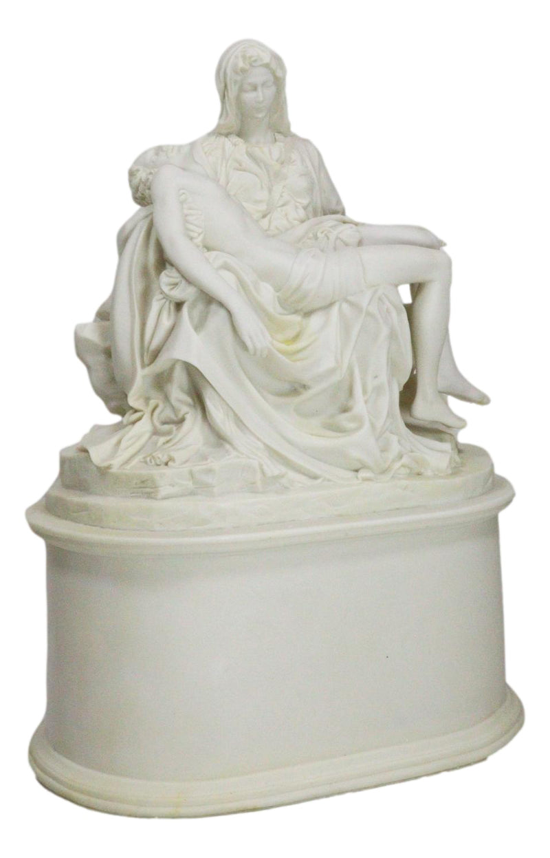 Ebros Gift White Catholic La Pieta Cremation Urn Devotional Figurine 14.75"Tall 300 Cubic Inches Capacity Bottom Load Feature