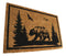 Rustic Western Black Bear Scenic Pine Forest Coir Fiber Floor Mat Doormat 30X18