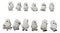 Set Of 12 Wisdom Of The Tundra Forest Arctic Snow White Owls Mini Figurines