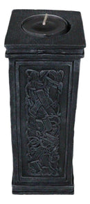 Wicca Celtic Knotwork Sacred Symbols Dark Art Votive Column Candle Holder Stand