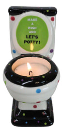 Happy Birthday Make A Wish And Let's Potty! Ceramic Tea Light Candle Holder