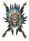 Southwestern Native Indian Chief Skull With Roach And Crossed Arrows Wall Decor