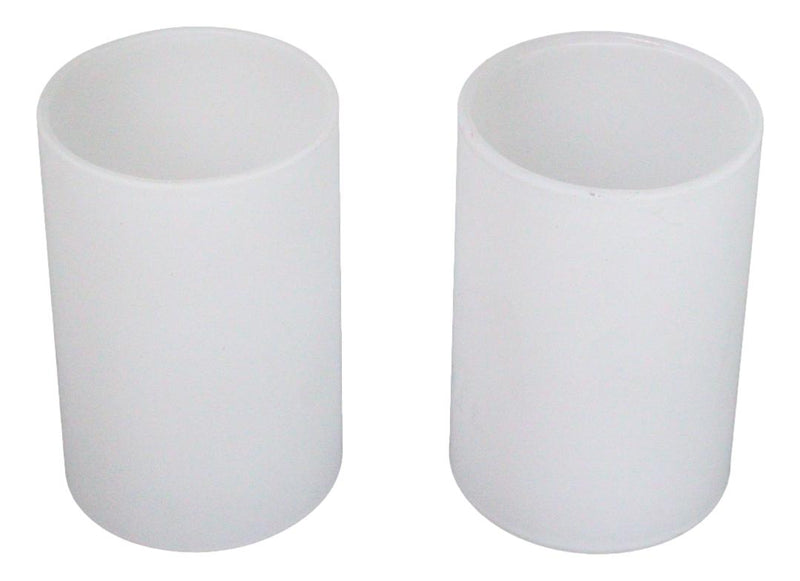 Ebros Pack Of 2 White Glass Cylinder Replacement For Oil Warmer Heating Bulbs