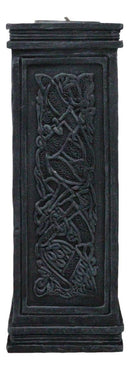 Wicca Celtic Knotwork Sacred Symbols Dark Art Votive Column Candle Holder Stand