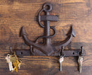 Cast Iron Rustic Sailor Nautical Sea Ship Anchor 4 Pegs Quadruple Wall Hook