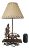 Western Wild Country Nature Black Bear In Pine Forest Meadow Metal Table Lamp