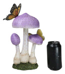 Enchanted Fairy Garden Purple Toadstool Mushrooms Monarch Butterflies Figurine