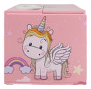 Whimsical Animated Rainbow Unicorn Horse Coin Grabber Money Bank Box Sculpture