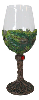 Large Mysterious Forest Tree Spirit Greenman Deity Wine Glass Goblet Chalice Cup