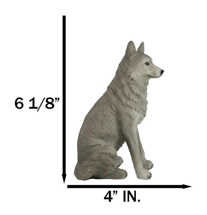 Cries Of The Night Sitting Alpha Grey Direwolf Wolf Home Decor Figurine 6"H