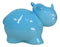 Whimsical Pastel Blue Pachyderm Rhino Money Coin Savings Piggy Bank Figurine