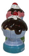 Dessert Ice Cream Fudge Sundae With Cherries Ceramic Salt and Pepper Shaker Set