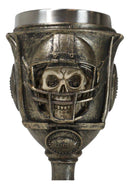 Gothic Raw Gridiron Football Tough Sports Player Skull With Helmet Wine Goblet