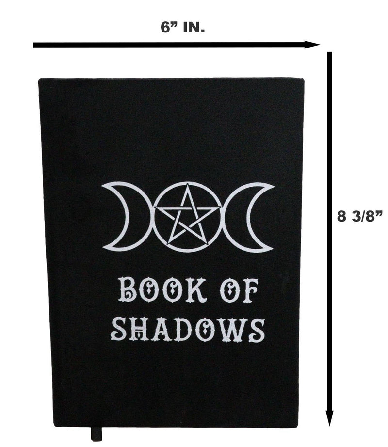 Book of Shadows Triple Moon Pentagram A5 Lined Pages Velvet Cover Journal Book