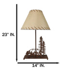 Western Wild Country Nature Black Bear In Pine Forest Meadow Metal Table Lamp