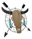 18"L Western Dreamcatcher Feathers Crossed Arrows Tribal Cow Skull Wall Decor