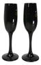 Til Death Do Us Party Series Skull Face Black & Gold Glass Champagne Flute Set