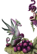 Whimsical Amy Brown Always Share Your Grapes Dragon Fairy with Pixie Figurine