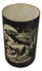 Gothic Poe's Raven On Skull And Books Of Bibliography LED Etched Glass Lantern