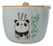 Green Curious Lucky Panda Donburi Ramen Soup Bowl With Chopsticks And Lid