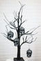 Set of 4 Day Of The Dead Faux Gunmetal Silver Tribal Tattoo Skull Tree Ornaments