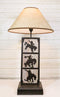 Rustic Western Cowboy Giddy Up Horse Wood And Metal Bedside Desktop Table Lamp