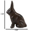 Pack Of 2 Rustic Cast Iron Cottage Bunny Rabbit Hare Sitting Figurines 3.25"H