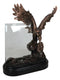 American Bald Eagle Landing On Rocky Pillar Picture Frame Bronzed Resin Figurine