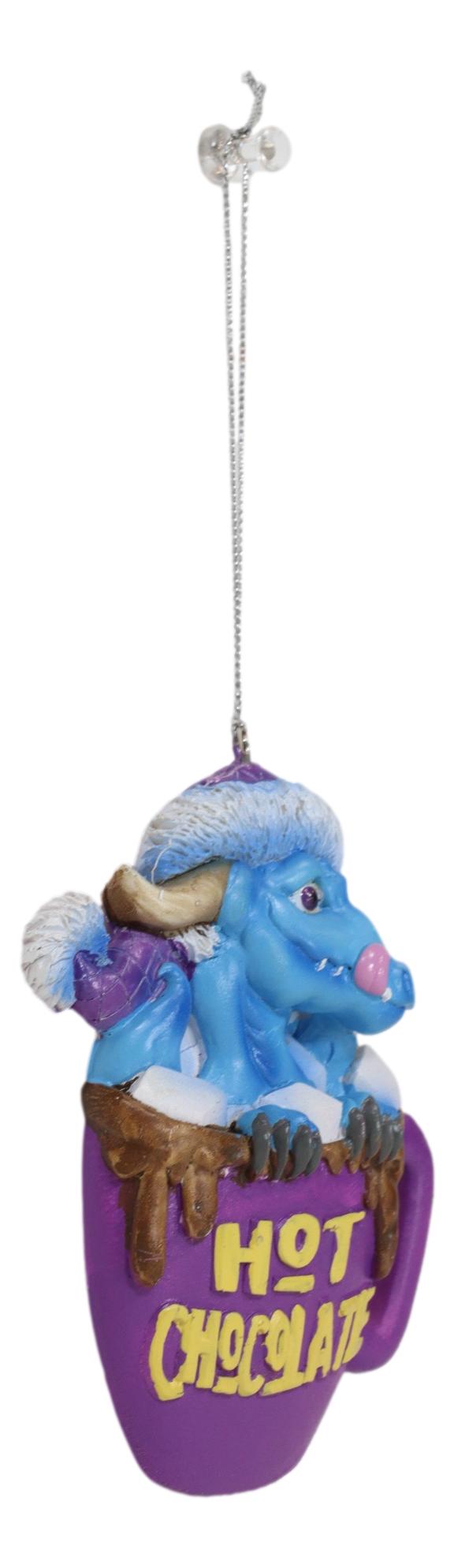 Ruth Thompson Blue Dragon in Hot Chocolate Cup Christmas Tree Hanging Ornament