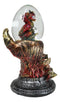 Red Gold Volcanic Dragon Claw Hand Holding Hatchling Baby Dragon Water Globe