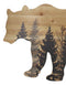 Western Black Bear With Pine Trees Forest Silhouette Wooden Cutout Wall Decor