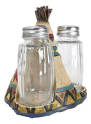 Southwestern Indian Teepee Hut Buffalo Stampede Salt And Pepper Shakers Holder