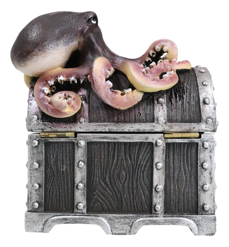 Nautical Marine Ocean Octopus Kraken Guarding Treasure Chest Decorative Box