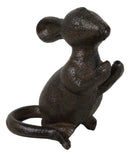 Pack Of 2 Cast Iron Whimsical Standing Mouse Decorative Pen Holder Sculptures