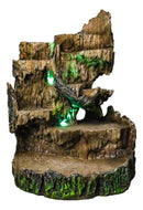 Rustic Forest Tree Steppes Faux Wooden LED Display Stand Figurine For Miniatures