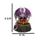 Metallic Purple Silver Volcano Dragon Mother Guarding LED Lighted Egg Figurine