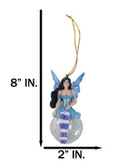 Aquamarine Flora Bubble Rider Fairy Ornament Amy Brown Holiday Collection Accent